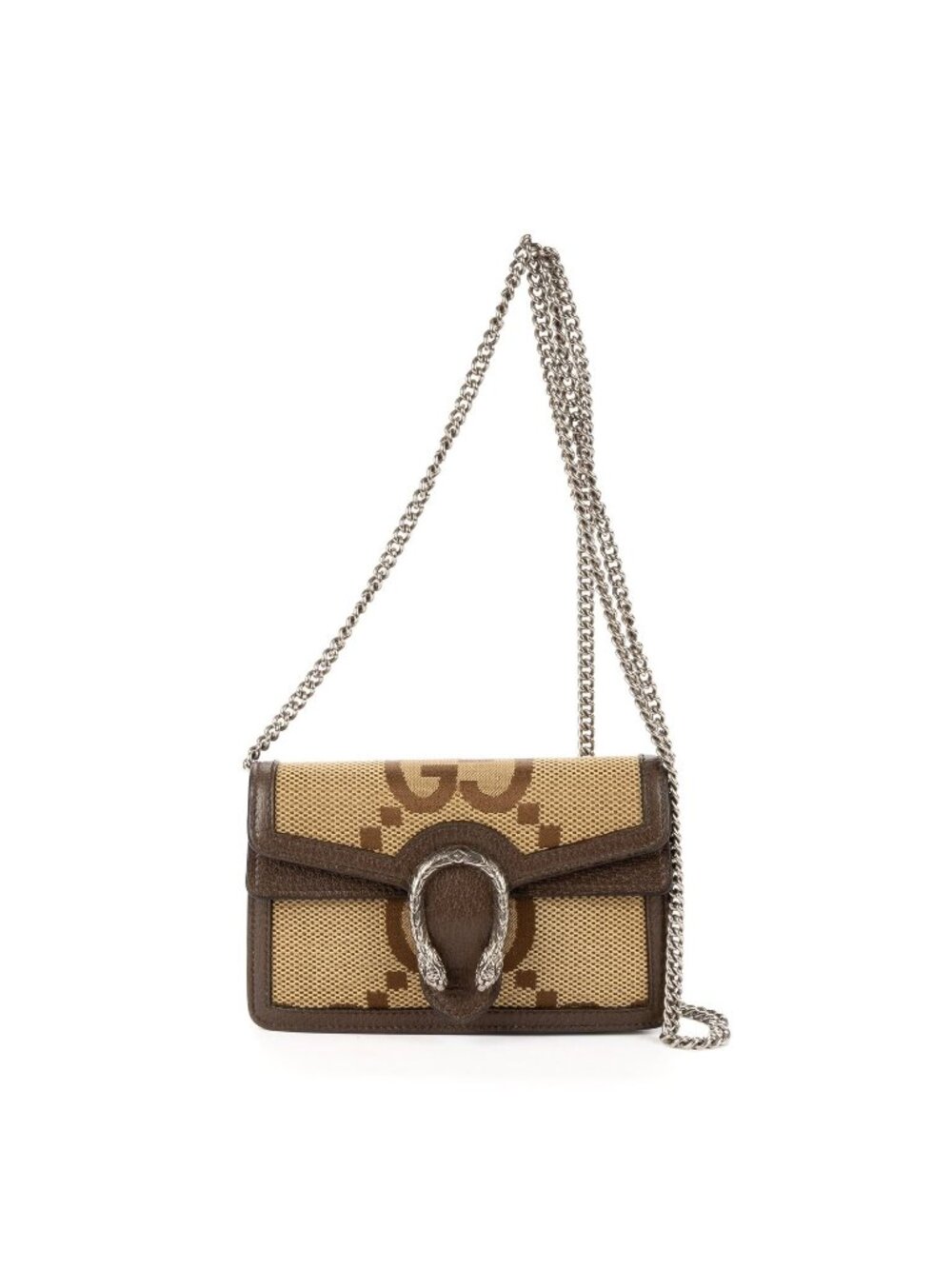 Gucci Dionysus Chain Wallet Brown Beige Jumbo GG Canvas Shoulder Bag